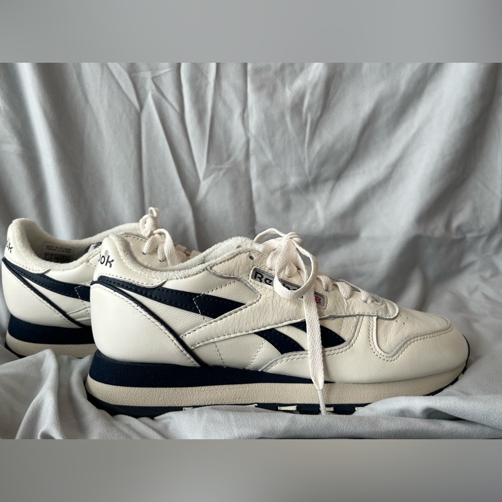 Black and white rebook sneakers